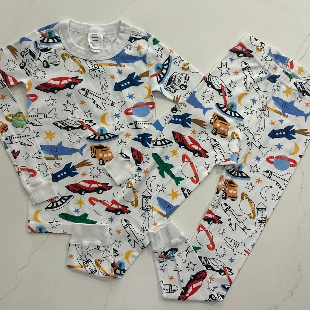 Hanna Andersson Crayola Color Your Dreams Pajama Set Size 6-7